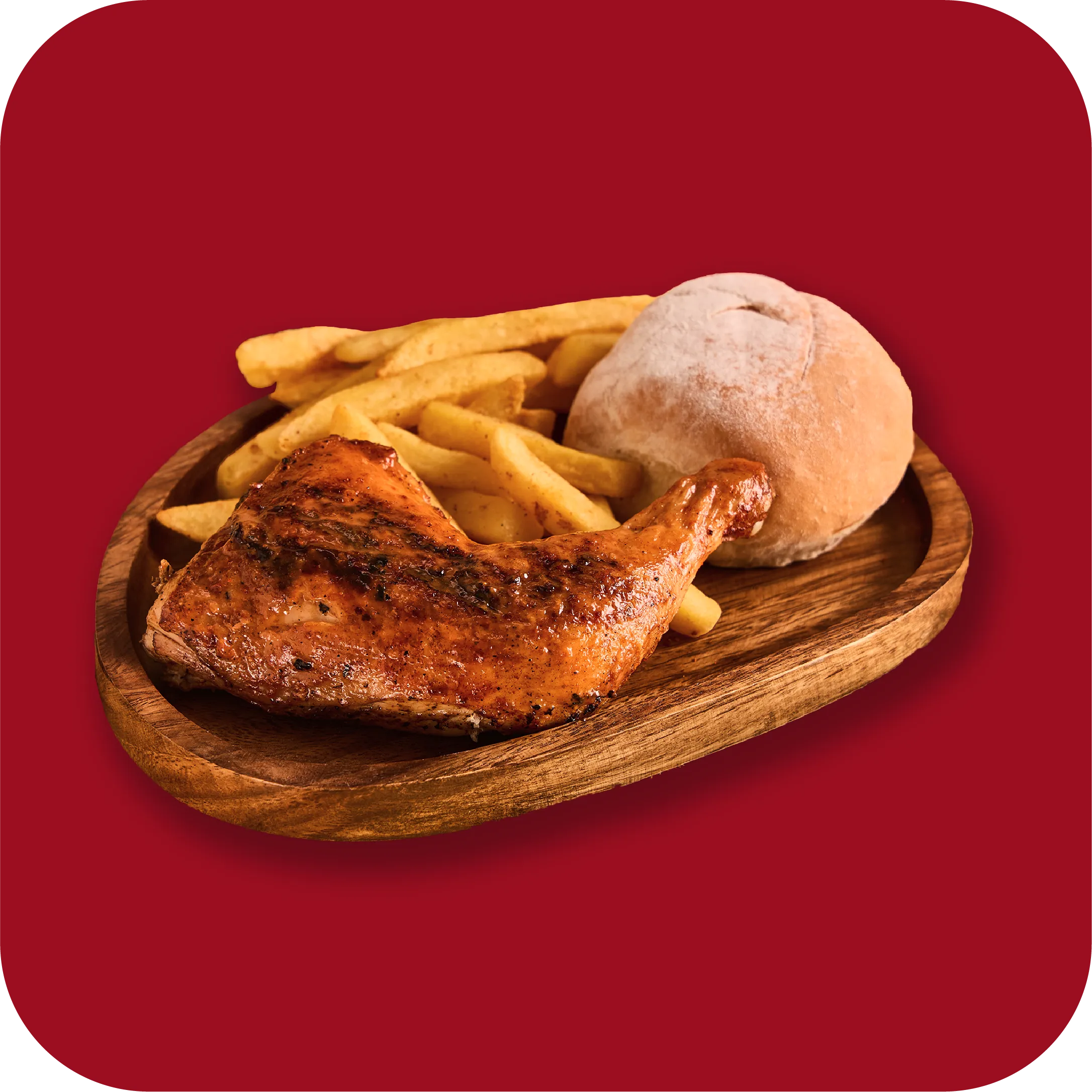 1/4 CHICKEN , MEDIUM CHIPS & PORTUGUESE ROLL
<br />45.99